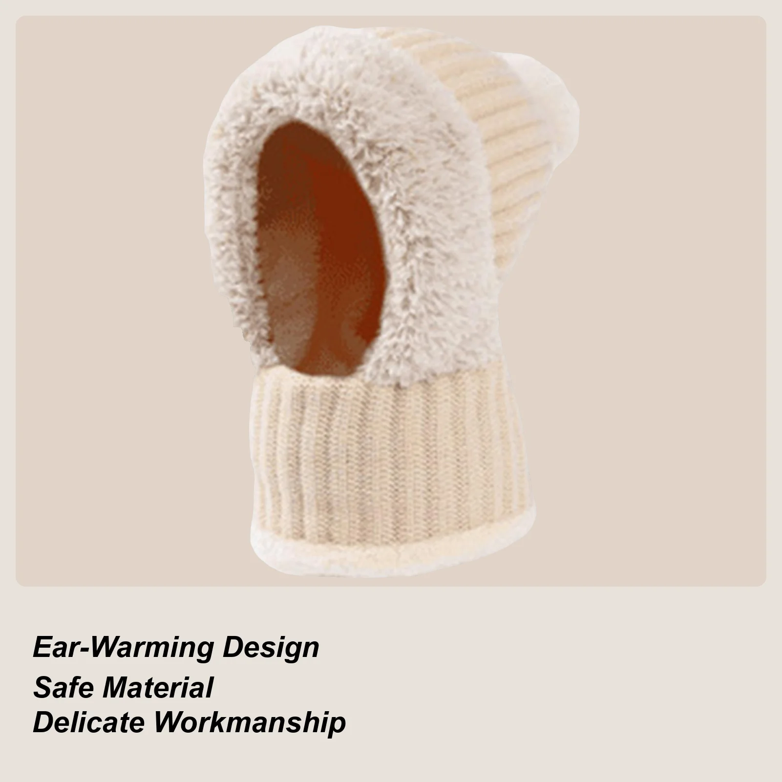 

Knit Hat Soft Beanie With Neck Gaiter Fleece Lining Cute Hats For Women With Ear Flaps For Cold Weather Autumn Hiking Travel