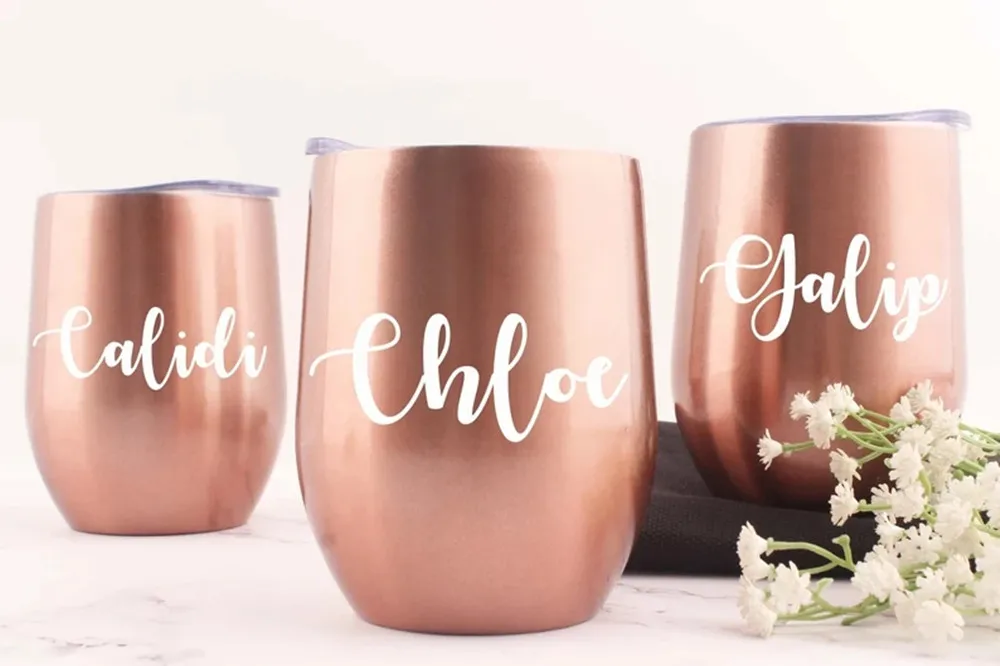 Steel Stainless Tumbler with Name, Personalized 12oz Wine Tumbler,Custom Tumbler Mother's Day Gift Bridesmaid Gift Wine Tumbler