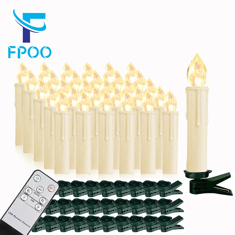 10/20/30/40PCS Kerze Licht Timer Remote Home Decor Kerze künstliche flammenlose Led Kerze Lampen wasserdicht Weihnachtskerzen Großhandel