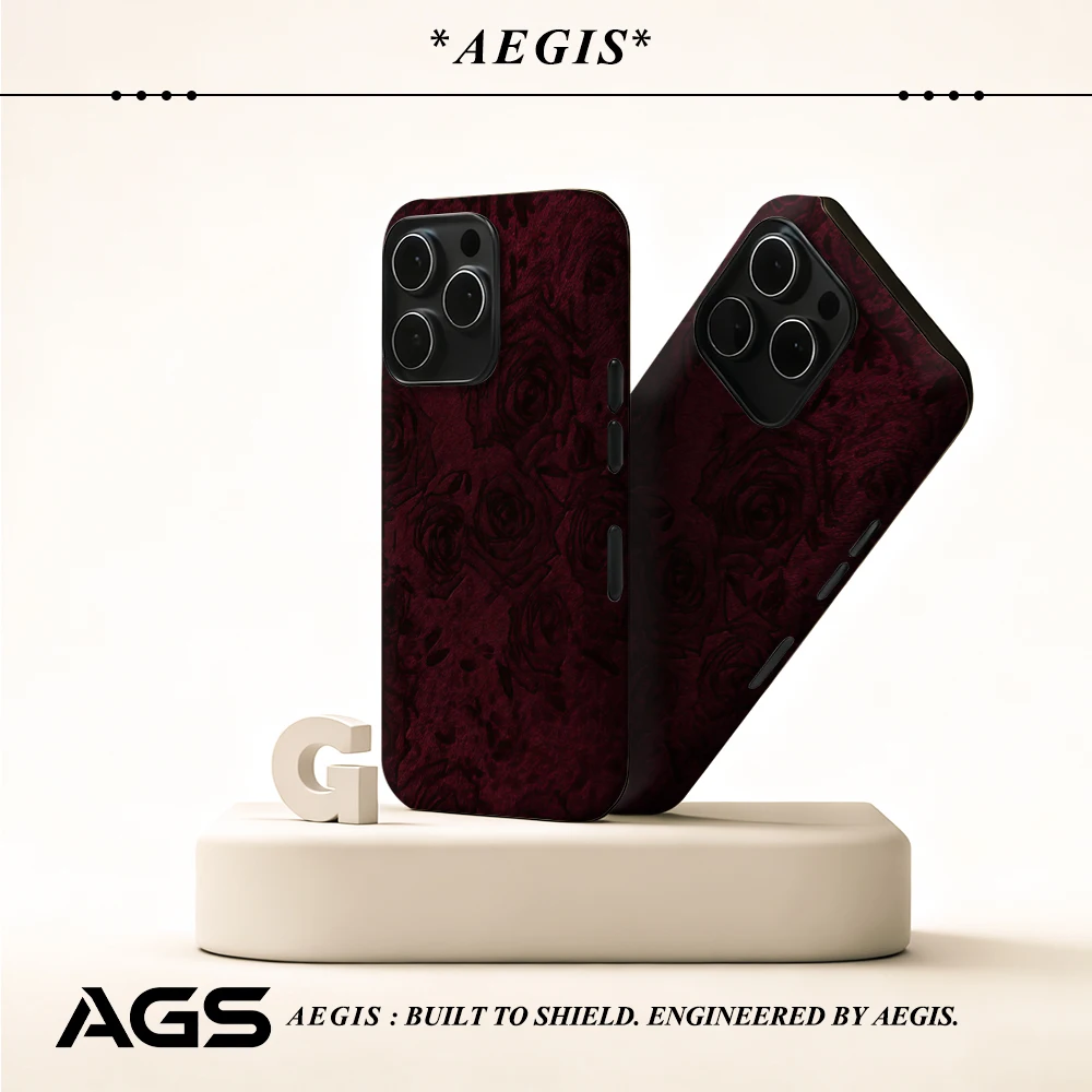 Burgunderrote Dark Rose Handyhülle für magnetische Handyhülle für iPhone 17 16 15 14 13 Pro Max Plus, einzelne doppelschichtige robuste Hülle