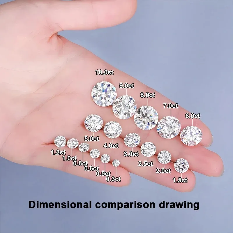 모이사나이트 스톤 라운드 컷 D 컬러 VVS1 0.1ct-12ct DIY 목걸이 귀걸이 주... - 4