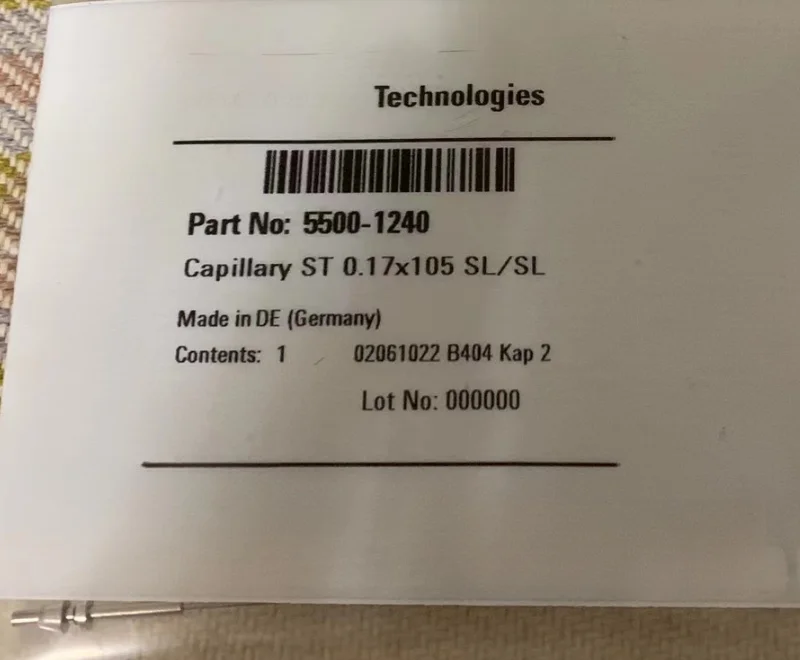 For Agilent 5500-1240, Stainless Steel Capillary, 0.17 X 105 Mm, SL/SL, Ps/ps New 1 Piece