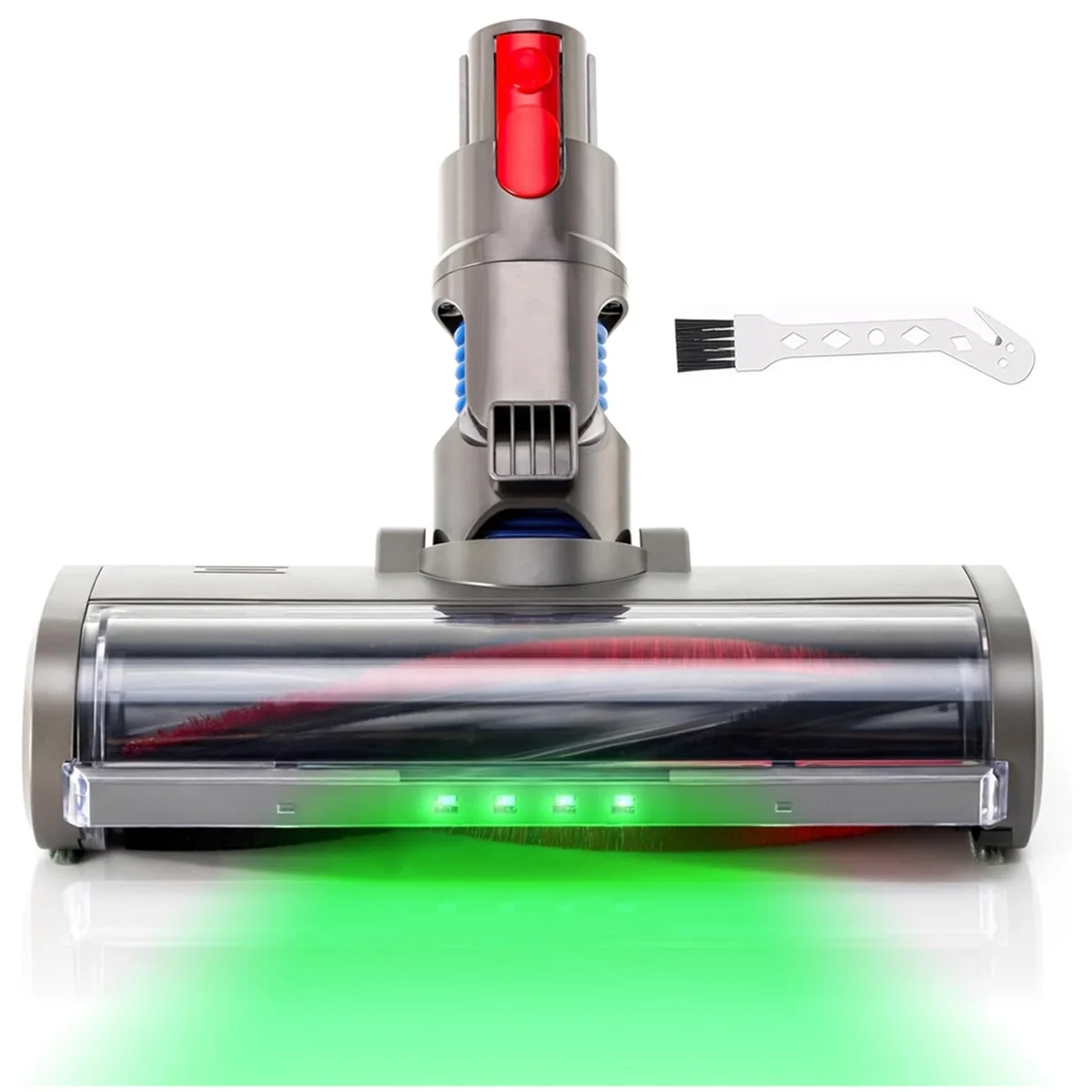 Brush for Dyson V7 V8 V10 V11 V15 Vacuum Cleaner Floor Brush Head with Green LED Lights for Carpets and Hard Floors