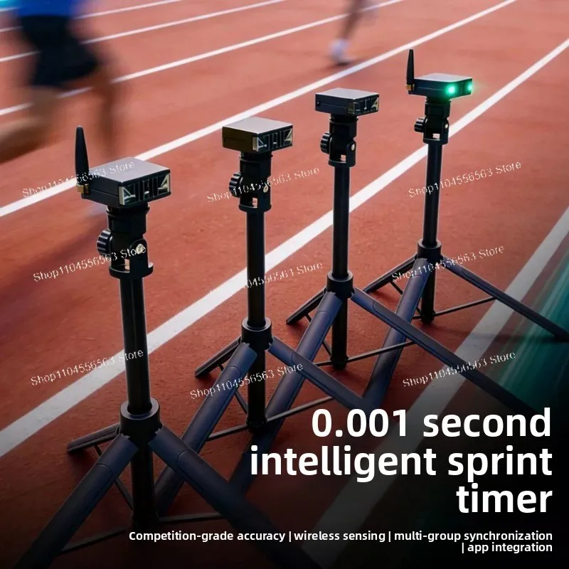 Wireless infrared photoelectric sprint timer foldback running agility training 0.001S accuracy supports data export