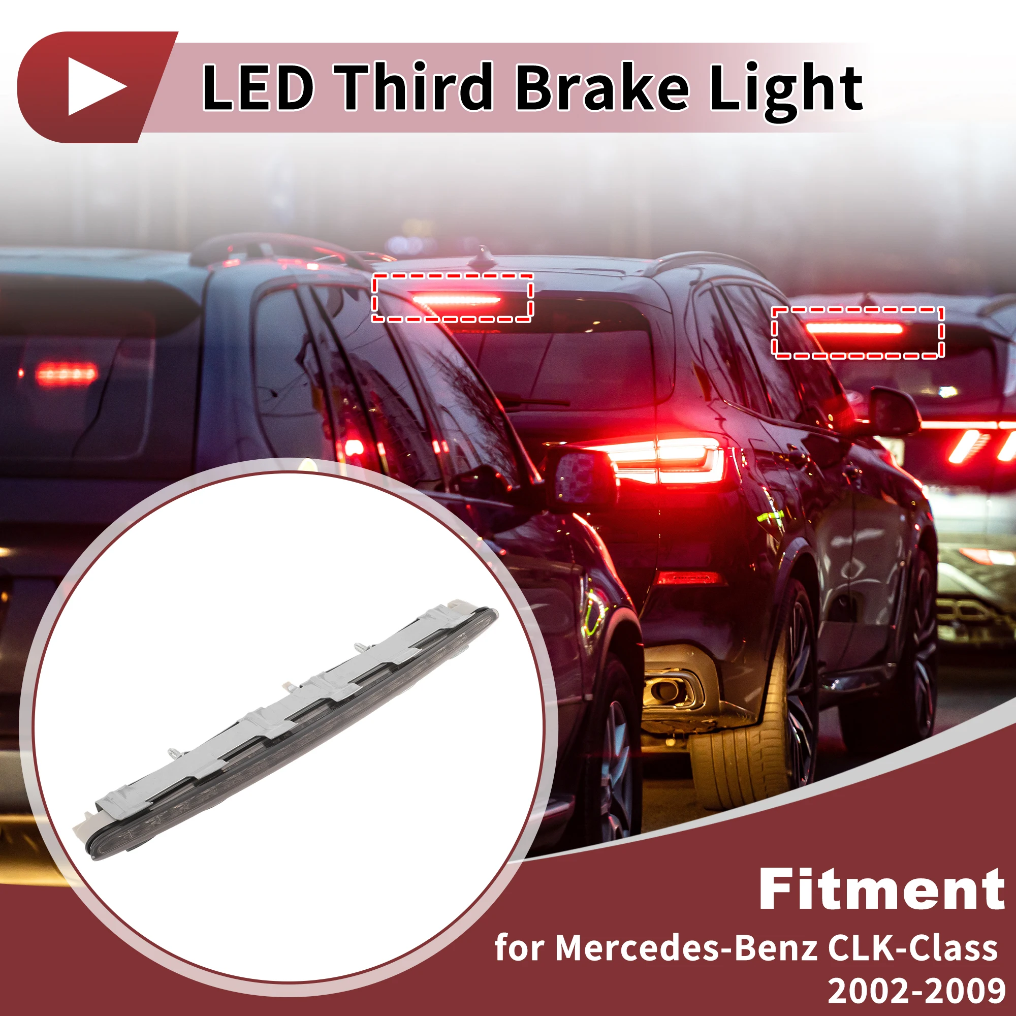 X Autohaux LED Third Brake Light for Mercedes-Benz CLK-Class 2098201056