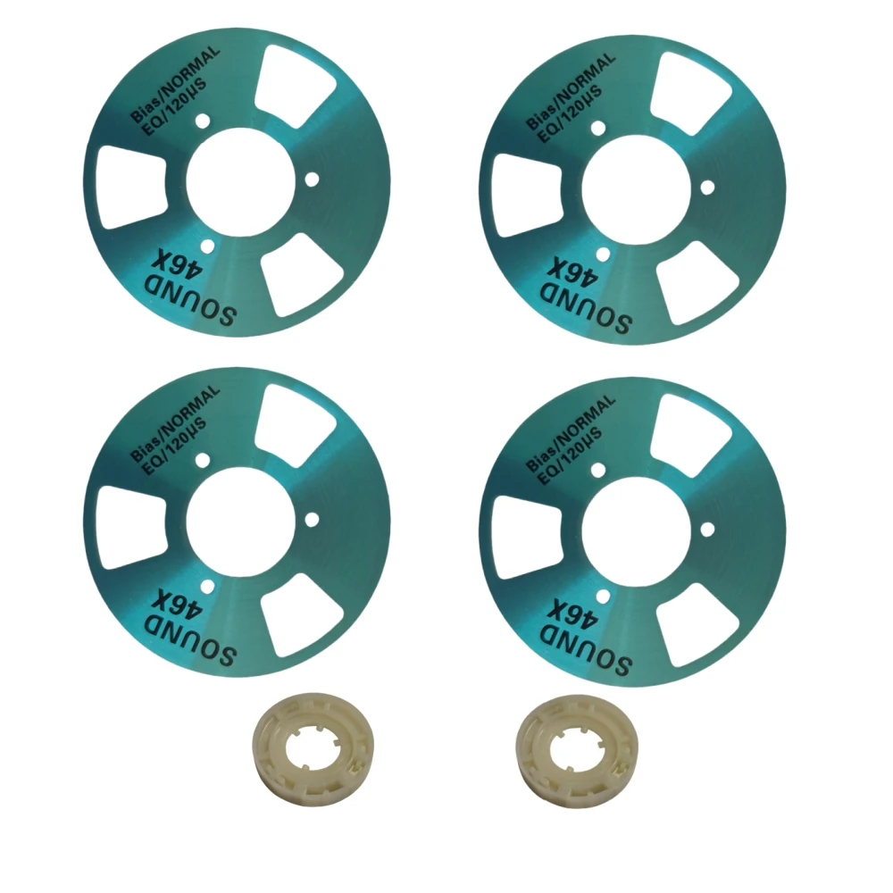 DIY Homemade Making Music Open Reel Cassette Tape Kit  Audio Recording Cassette for TEAC (Pack of 4 Reels + 2 Wheel)