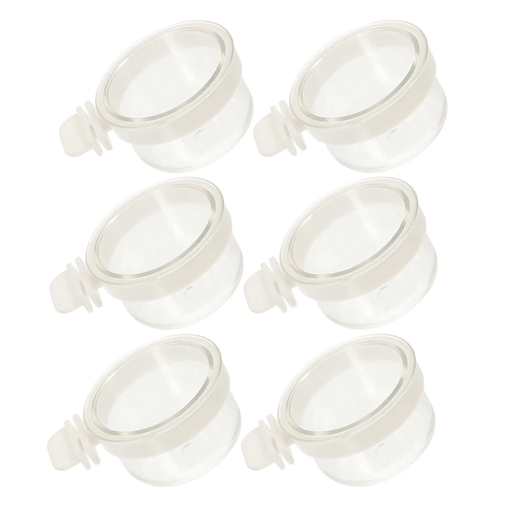 

6 Pcs Feeding Box Acrylic Split Design Bird Small Bird Cage Food Container Waste Prevention Compatible Various Cages