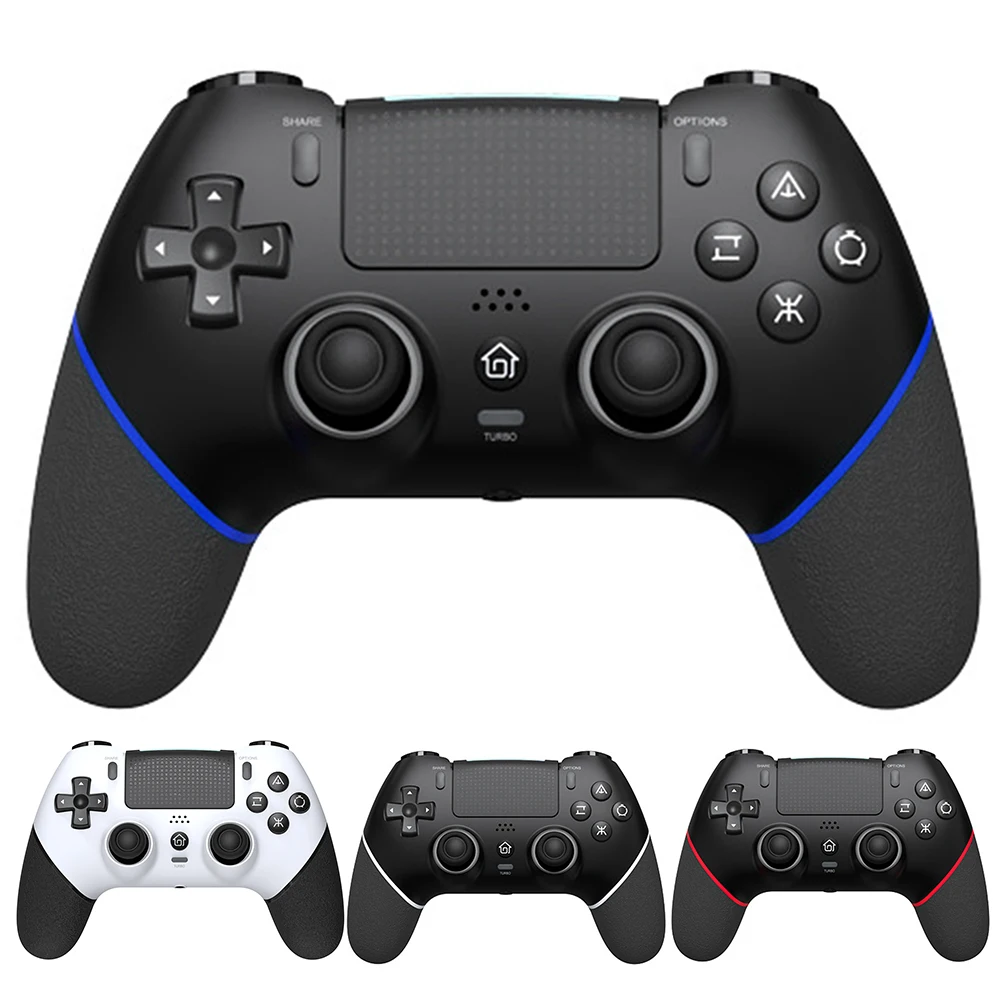 Console Controller 6 Axis Gyro Bluetooth-Compatible Macros Turbo Dual Vibration Hall Effect Joystick for PS4/PS4 Pro/PS4 Slim/PC