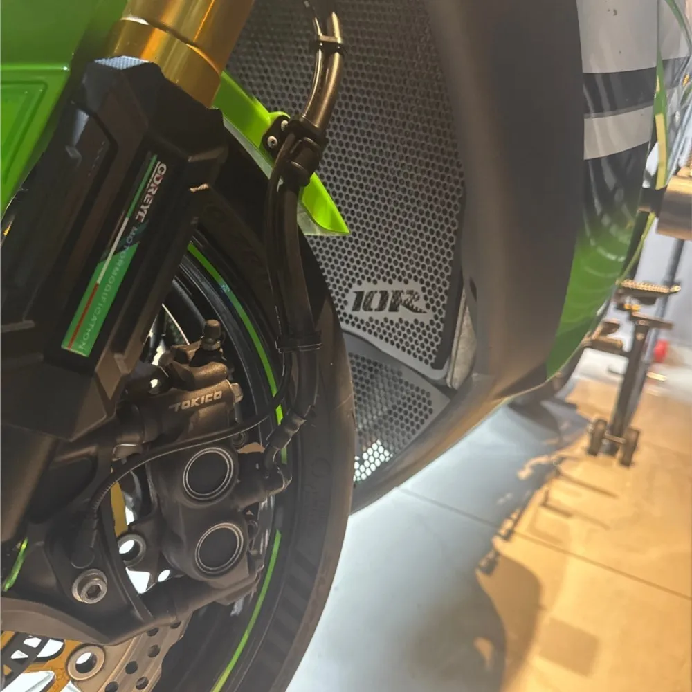 Acessórios da motocicleta downpipe grade para kawasaki ZX-10R zx10r zx 10r 2008 2009 2010 radiador guarda capa protetor proteção