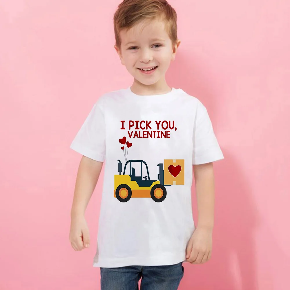 

Valentine's Kid T Shirt I Pick You Valentine Print Boy Shirt Valentine's Party Clothes Short Sleeve Clothes Children Graphic Tee