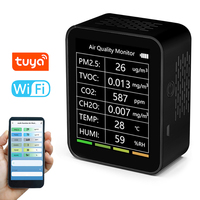 Tuya WiFi Air Quality Monitor CO2 Meter 6 In 1 PM2.5 PM10 HCHO TVOC CO Carbon Dioxide Tester Gas Detector