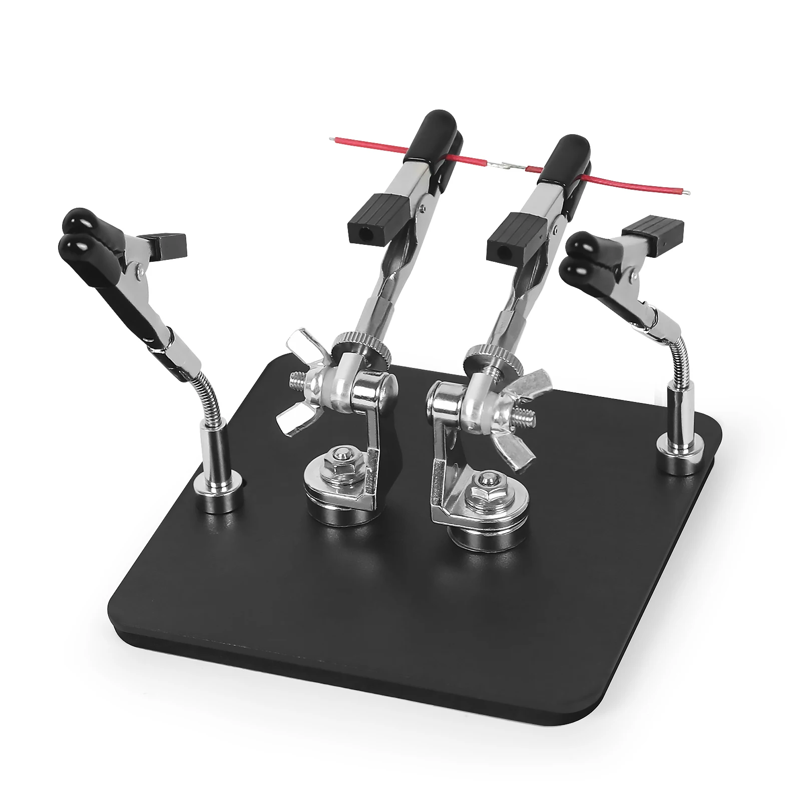 NEWACALOX Mini Welding Workbench Soldering Third Helping Hand  Magnetic Flex Arm Custom Alligator Clips Electronic Repair Tools