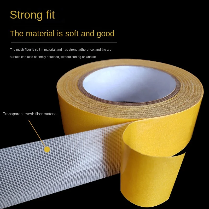 5/10M/forte fissaggio del nastro di Base in tessuto biadesivo maglia traslucida impermeabile Super Traceless adesivo per tappeti ad alta viscosità