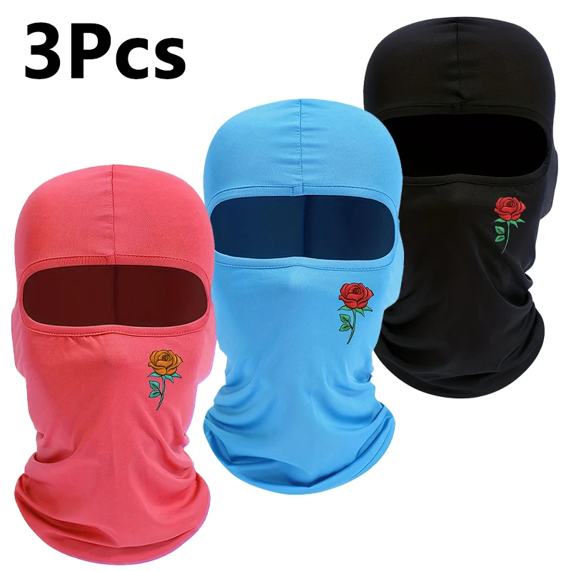 Musion Balaclava Rose Floral Street Print Windproof Sunscreen Breathable Face Mask Scarf Outdoor Camping Sports Hat for Cycling