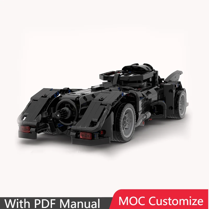 

918 PCS Moc CustomizeTechnical Luxury Black Bat Racing Model Supercar Building Blocks Speed Vehicle Bricks Toys Kids Adult Gifts