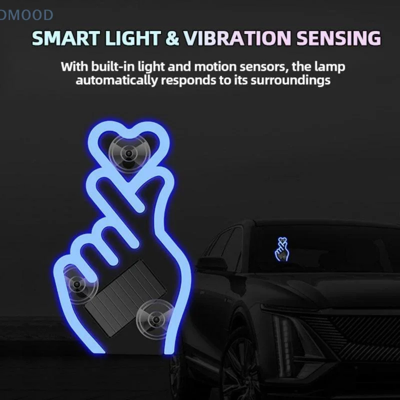 【CR】Car Interior Atmosphere Light Solar Powered Hand Gesture Control LED Decorative Lamp for Auto Interior