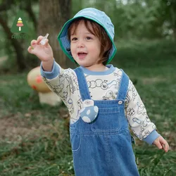 Amila Baby Clothing Sets 2023 New Spring Girls and Boys Cute Suspender Two Piece Suit Fashion Brand Kids Clothes 0-6 Years