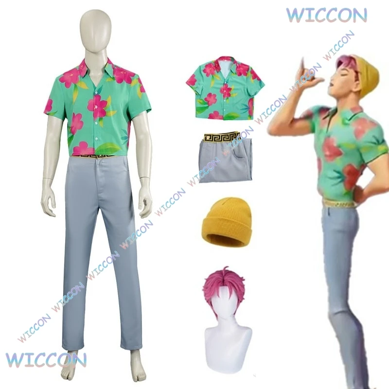[YiNuo Store] Anime KPop Demon Movie Hunters Abby Cosplay disfraz camisa pantalones sombrero peluca ropa de playa miembro Saja niños disfraz Cosplay