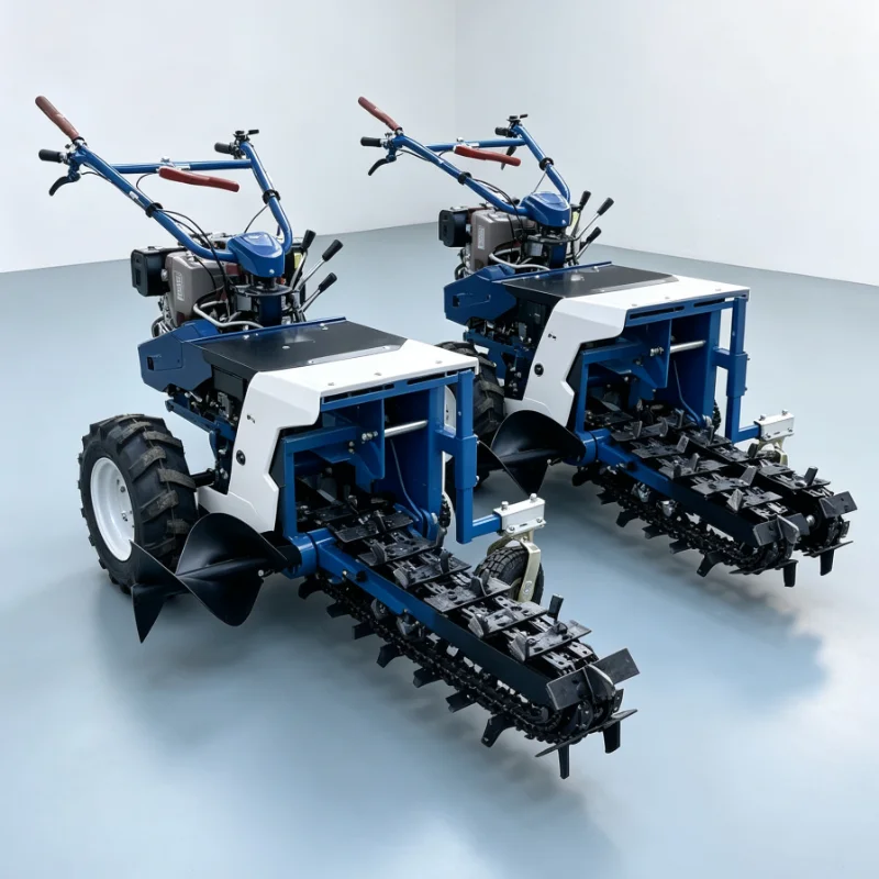 Chain Trencher For Farm Orchard Irrigation Cable Laying Pipeline Landscaping Portable Diesel Ditch Digger