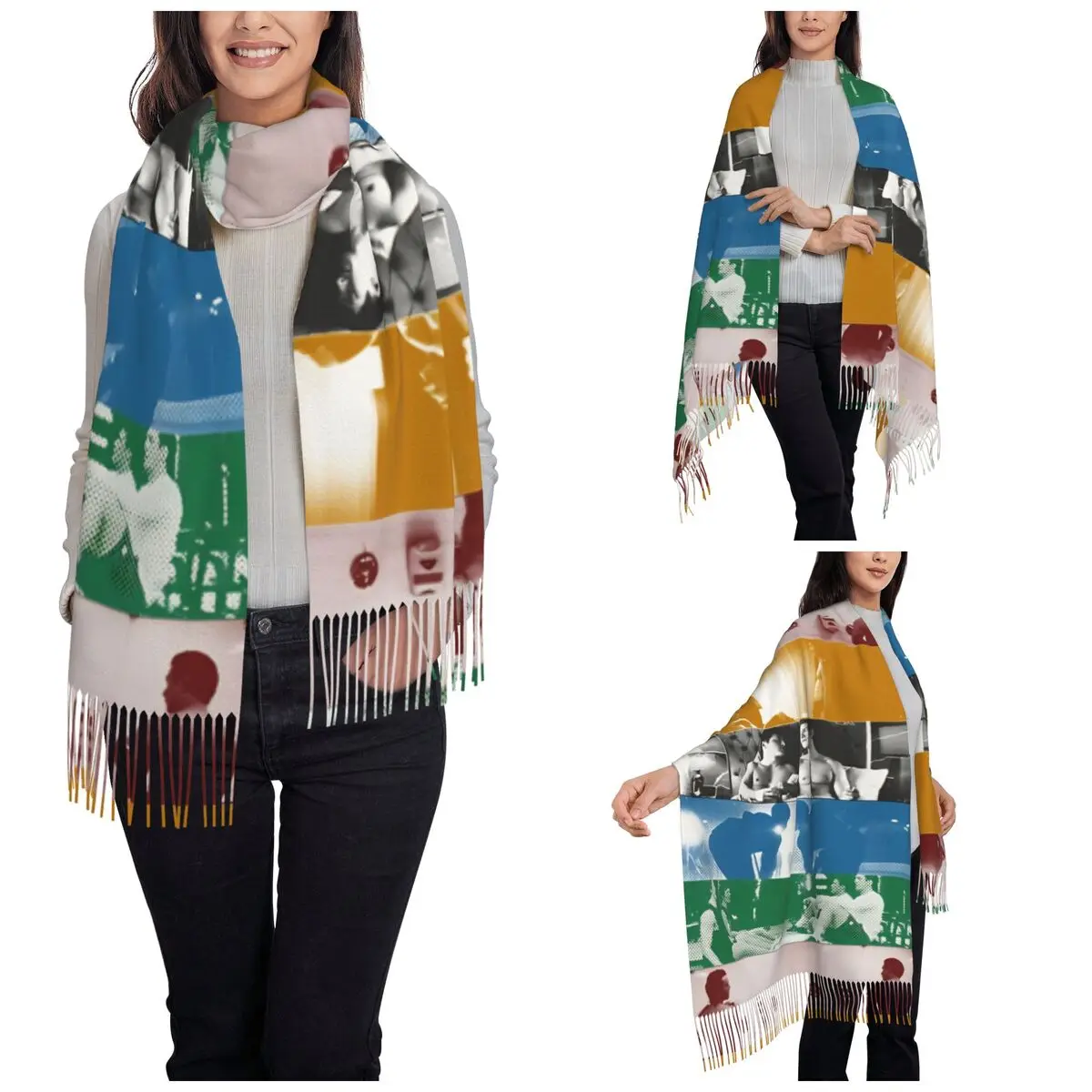 Womens Scarf with Tassel Shane Hollander & Ilya Rozanov Long Soft Shawl and Wrap Heated Rivalry Daily Wear Pashmina Scarves