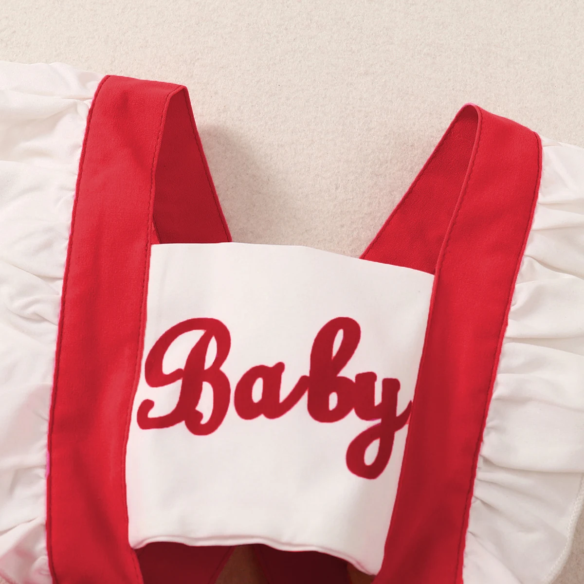 MiniFox Baby Girl Bodysuit Dress For Newborns Ruffles Letter Infants One-Piece Red Toddler Baby Girls Summer Clothes 2024