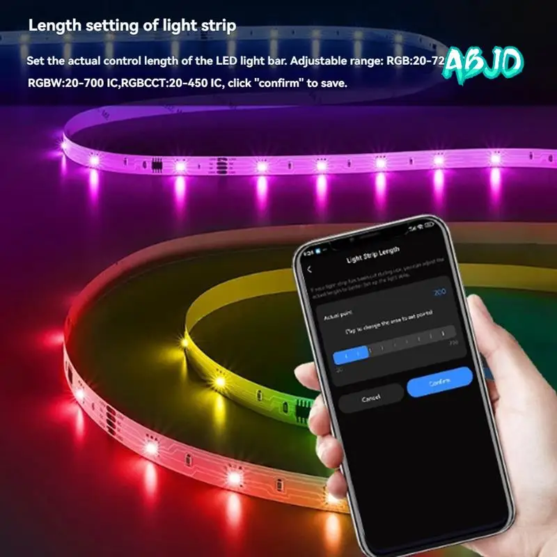 ABJO-DR03W TUYA SPI WIFI RGB LED Controller Dimmer Work With Google Home Alexa For WS2811 WS2812B WS2815 RGB LED Strip B