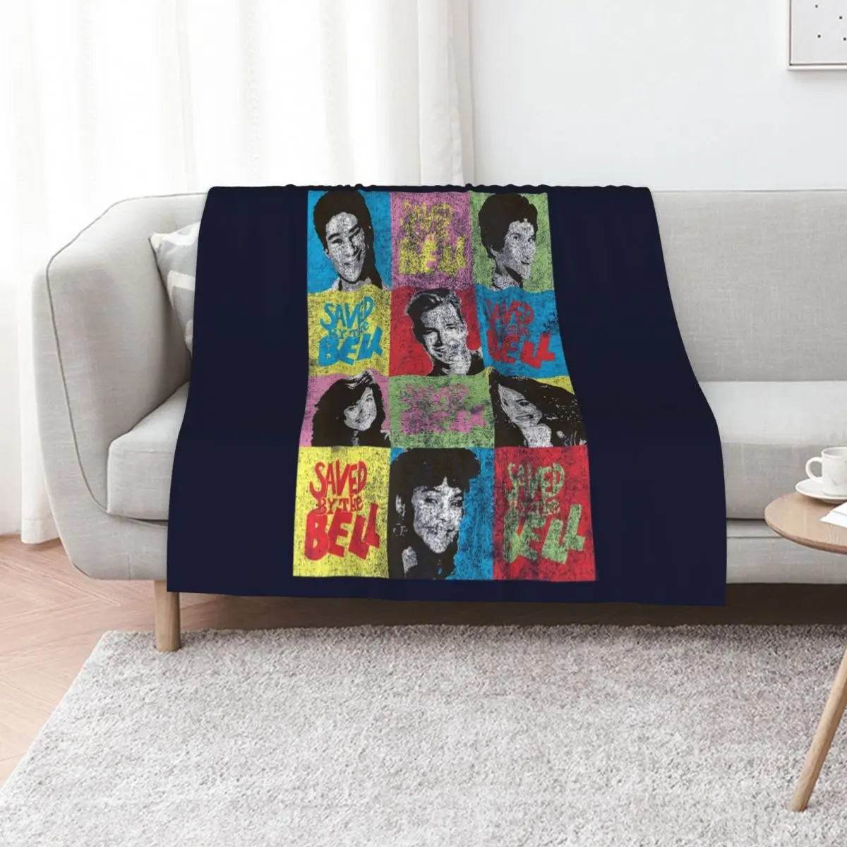 

Saved By The Bell Blocks With Faces Throw Blanket Bed Thins Softest Nap Blankets