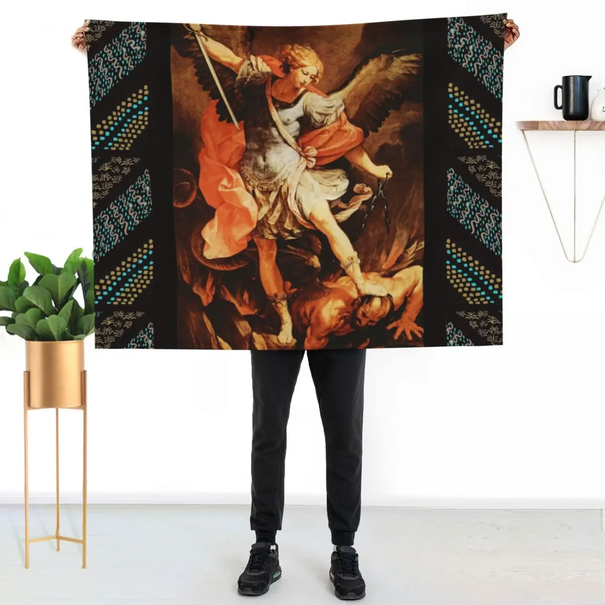 St. Michael Archangel Throw Blanket Tourist blankets ands Furrys halloween Sleeping Bag Moving Blankets