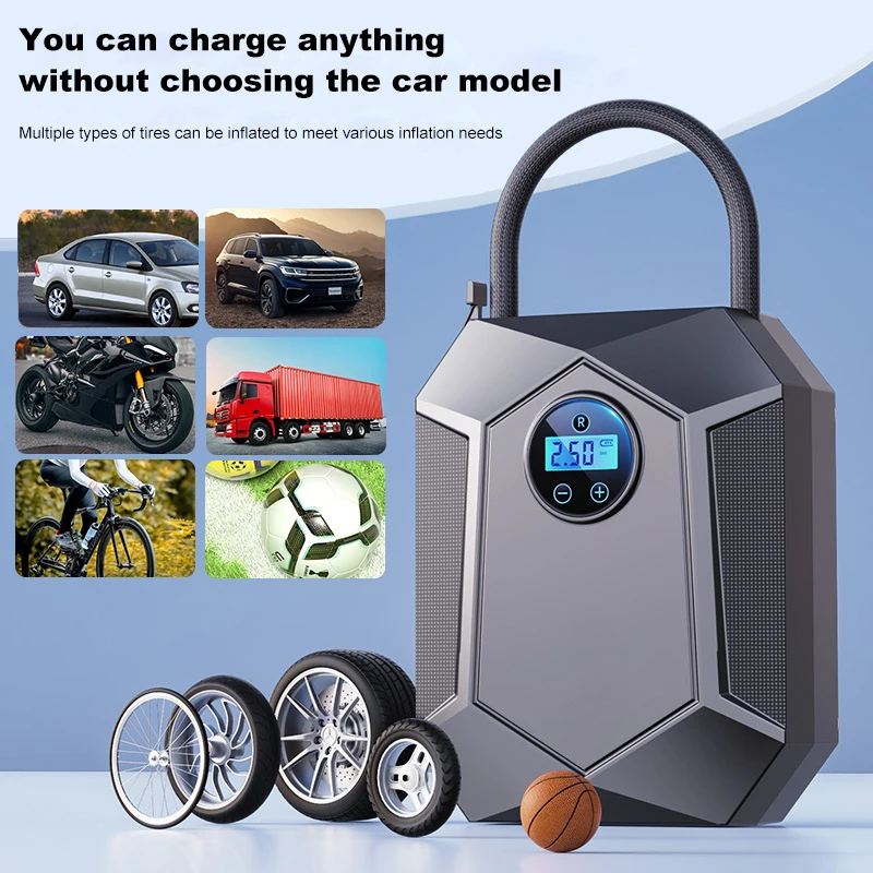 Car Air Pump Wireless Air Compressor Inflatable Pump Smart Digital Electric Tire Inflator Air Pump for Car Motorcycle Bicycle