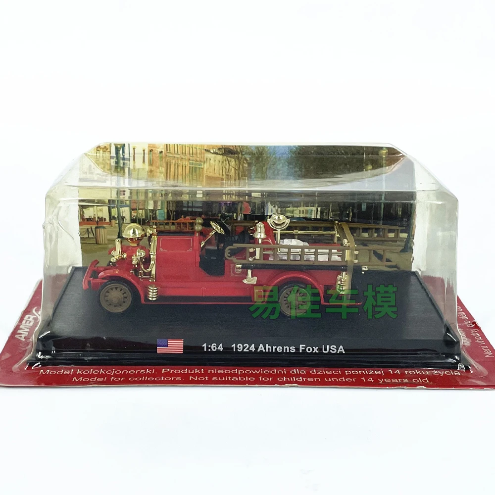 Diecast escala 1:64 americano 1924 motor de bomberos coche en miniatura de aleación juguete coleccionable regalo recuerdo adorno de exhibición