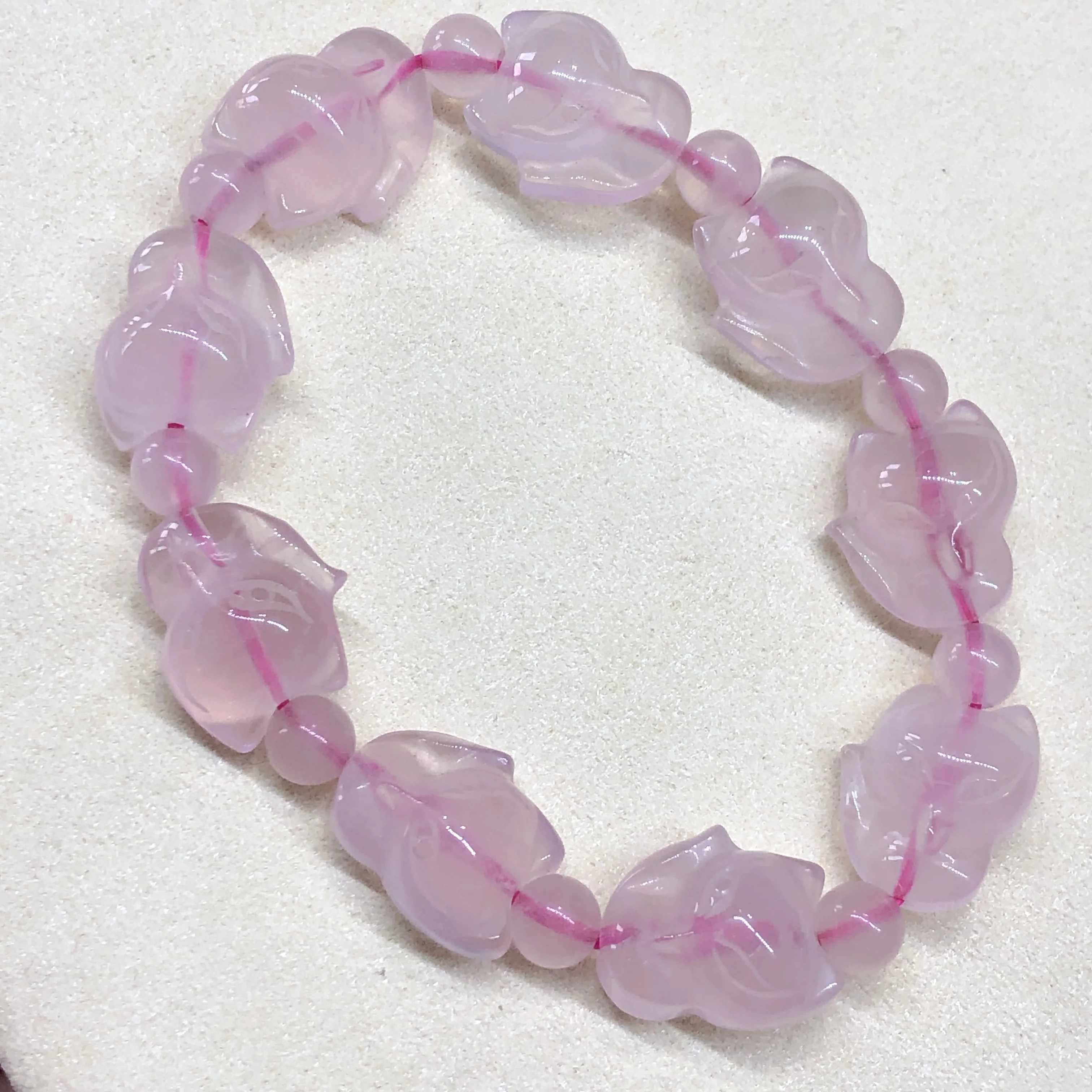 

1 Pc Fengbaowu Natural Stone Rose Quartz Fox Bracelet Crystal Reiki Healing Fashion Jewelry Gift For Women