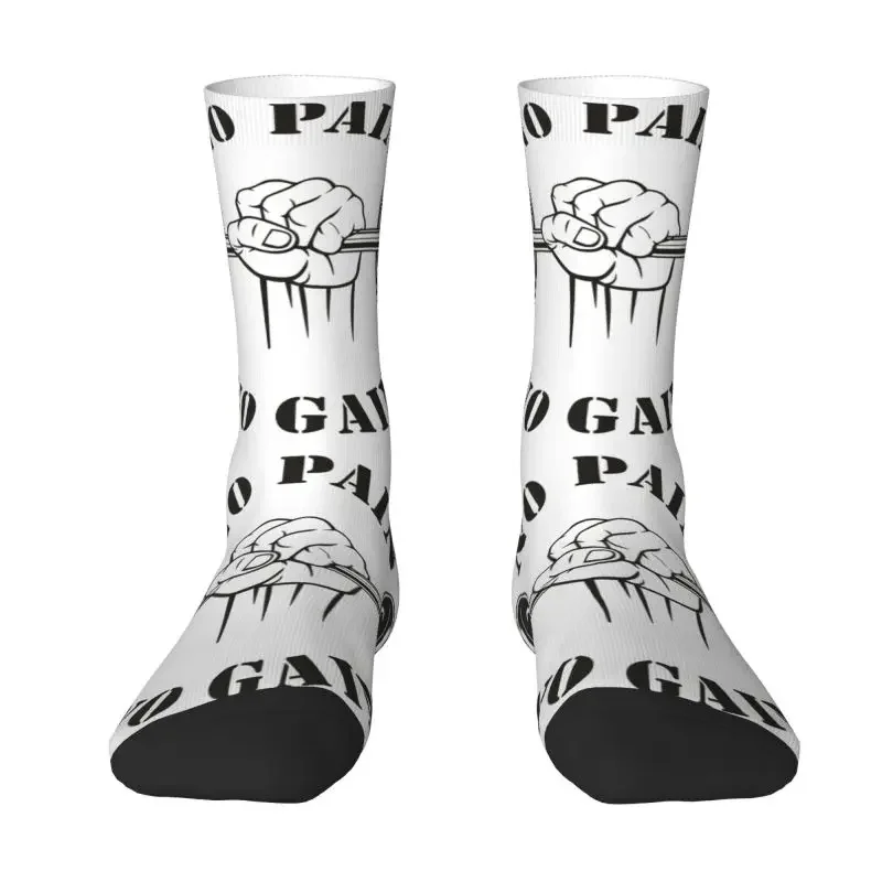 No Pain No Gain Men Women Crew Socks Unisex Funny 3D Printed Bodybuilding Fitness Gym Dress Socks