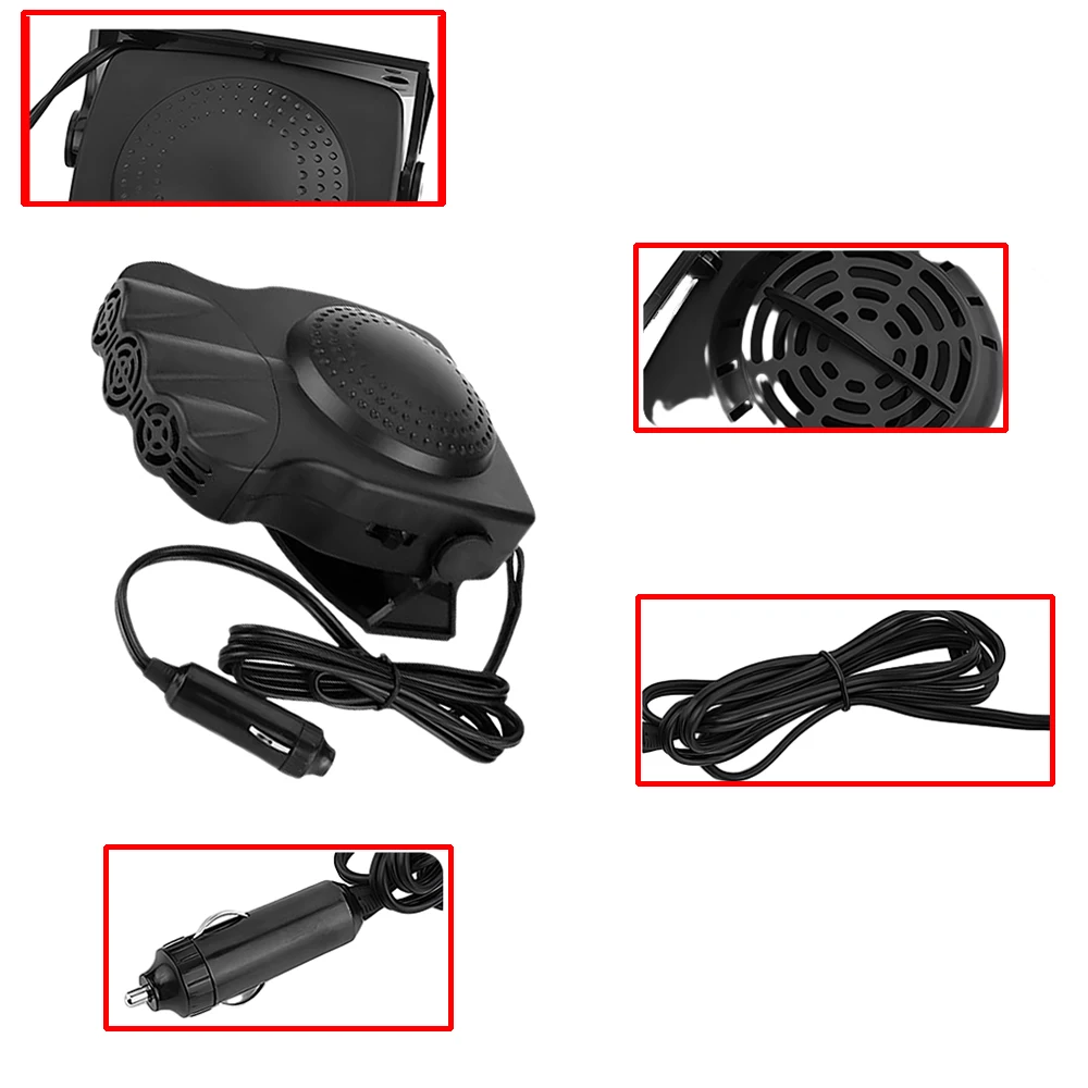 2in1カーヒーター 12ボルト冷却ファン 車用デフロスター 150W バン 夏冬兼用 除霜・霜取り促進