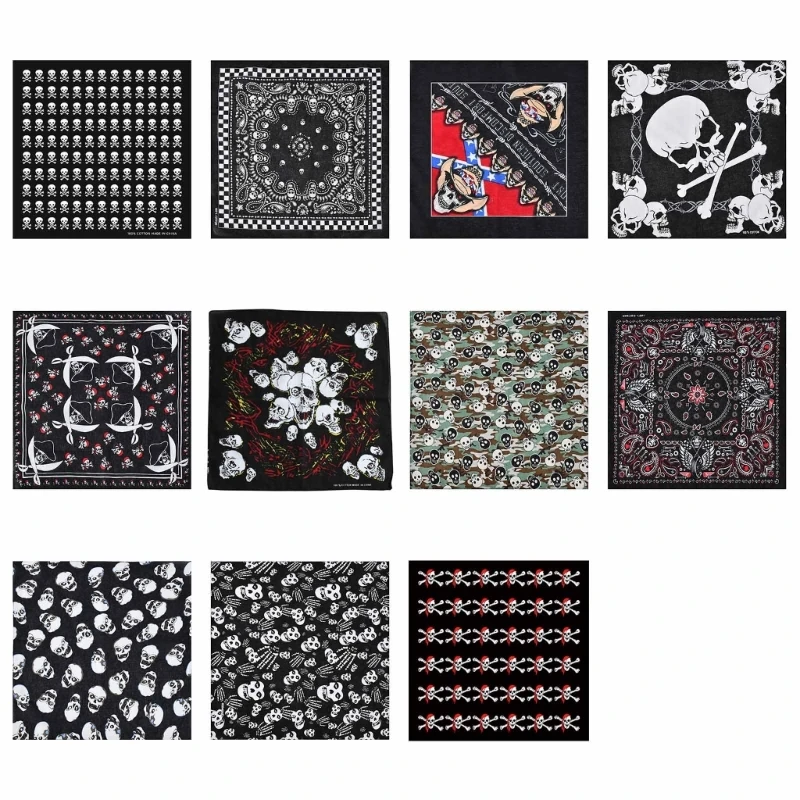 50JB Durability Cotton Handkerchief Multifunctional Headscarf Cotton Paisleys Bandanas for Dance Fashion