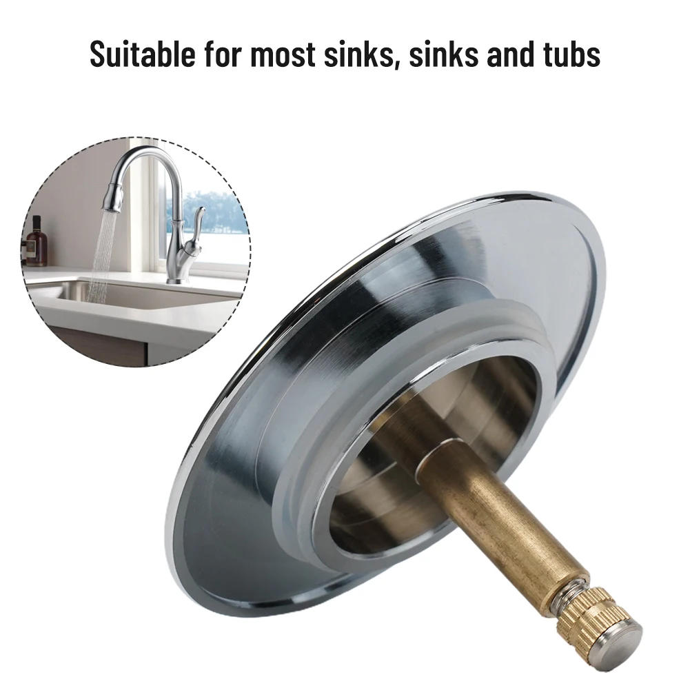 

New Water Plug Sealing Cover Drain Plug For Bathtub Lift Type Manual Manually Nickel Chrome Replacement Sealing Sinks Strainers