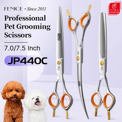 Fenice Professional JP440C Dog Grooming Scissors Kit Cutting Curved Thinning Set  Shears Equipment for Pet Groomer