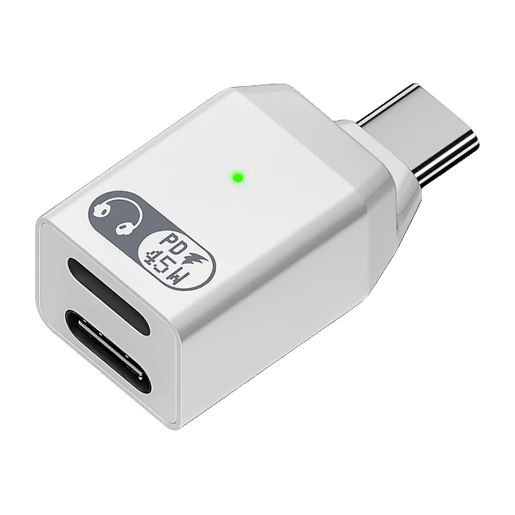 2-in-1 USB C To IOS Audio Adapter PD 60W Headphone and Charger Adapter Type C Fast Charging Adapter USB C Splitter for iPhone 16