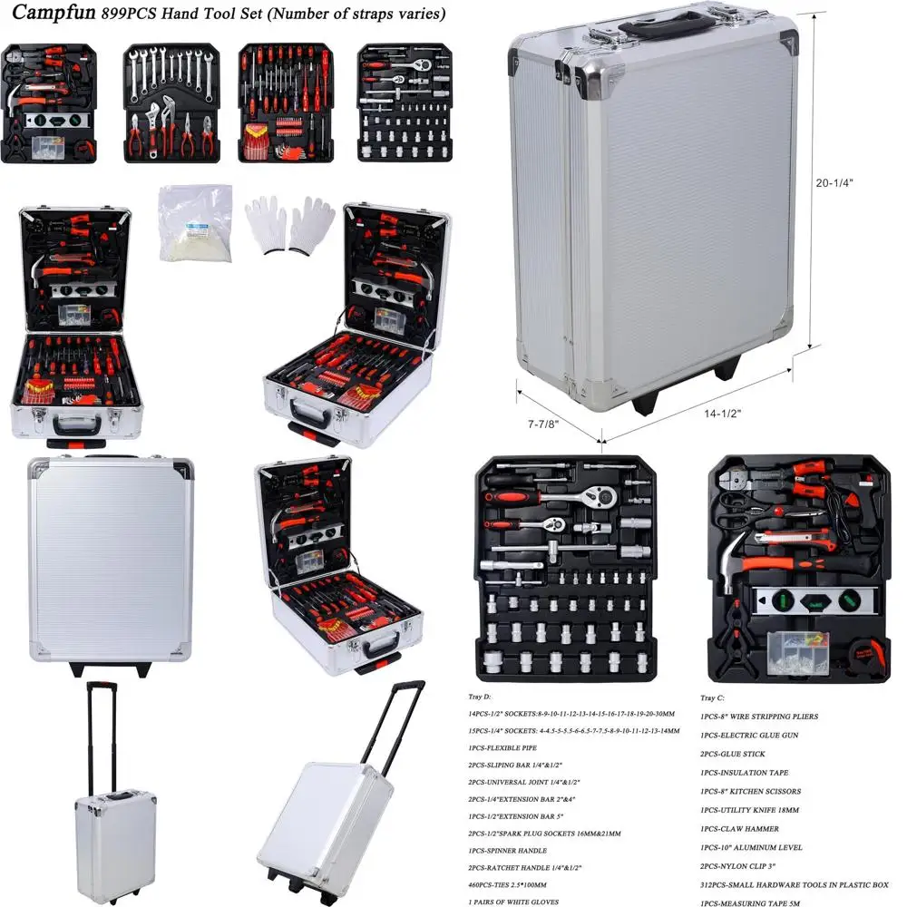 

Набор инструментов для ремонта дома из 4 предметов с тележкой-органайзером, комплексный комплект ручных инструментов для обслуживания автомобилей, белый