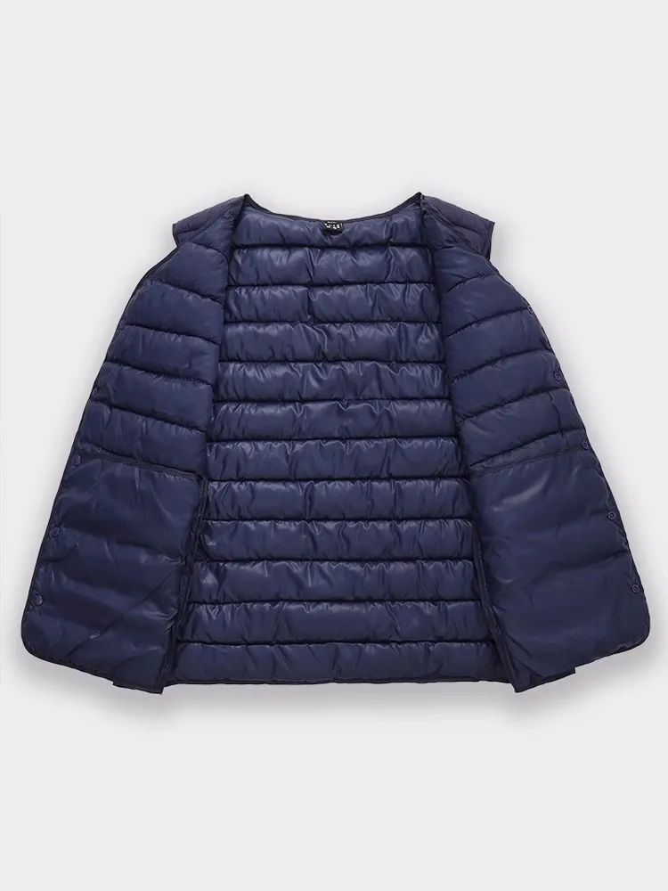 Abbigliamento invernale da uomo 2023 nuove giacche senza colletto bottoni con scollo a v gilet imbottito in cotone maschile gilet trapuntato senza maniche cappotti