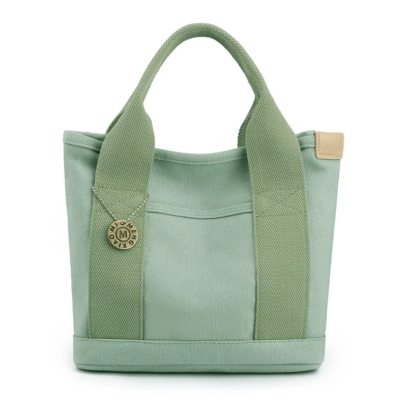 Portable Canvas Bento Bag Custom Logo Name Mini Tote Bag Simple Lunch Box Bag Mommy Handbag Multi-purpose Gift Storage Mini Bags