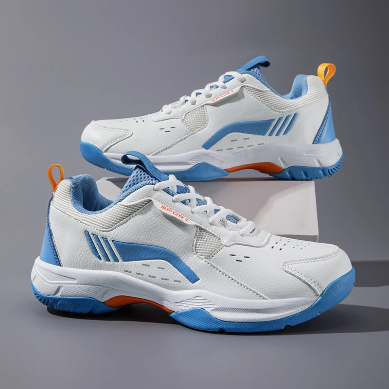 

Professional Leather Men Badminton Shoes Couple Anti-Slip Training Sneaker Lightweight Women Tennis Shoes Volleyball Sport Shoes