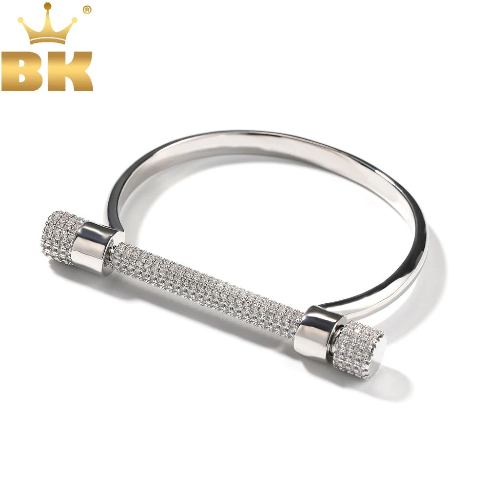 THE BLING KING Slim Bracelet Can be Opened Micro Paved Bling Cubic Zirconia Cuff Bangle Luxury Gift For Women Hiphop Jewelry