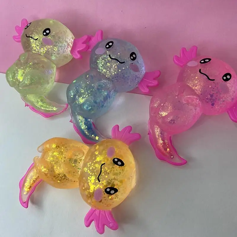 Mainan Fidget Axolotl mainan Fidget bola tekanan naik lambat mainan Fidget mainan anti stres untuk hadiah ulang tahun anak laki-laki anak perempuan