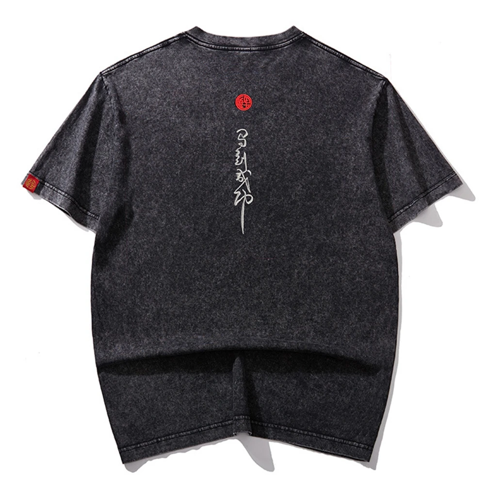 Year of The Horse New Embroidery Ma Dao Cheng Gong Pure Cotton Loose Summer Crew Neck Half-Sleeve Couple T-Shirt
