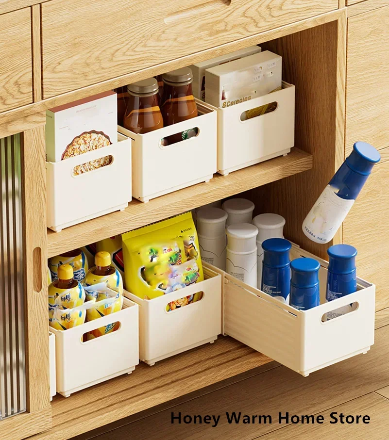 Retractable Drawer Organizer Rack Adjustable Cabinet Storage Box Stackable Kitchen Organizers Sorting Storage Box For Home