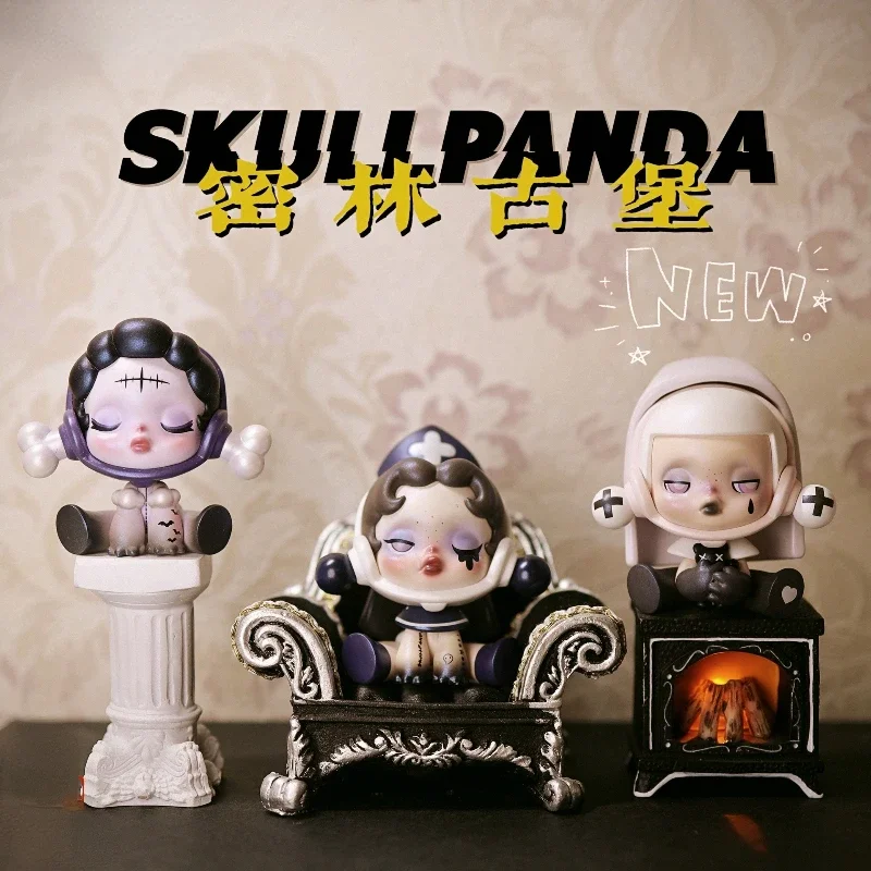 Doll Decoration Skullpanda  Ancient Castle Miniature Furniture Kawaii Room Accessories Dollhouse Home Ornament Toy Background