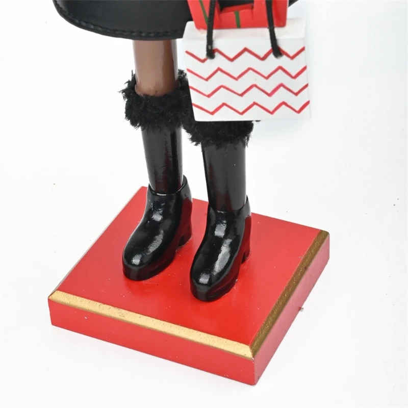 Festival Shopping Lady Nutcrackers with Curly Hair for Christmas Decoration