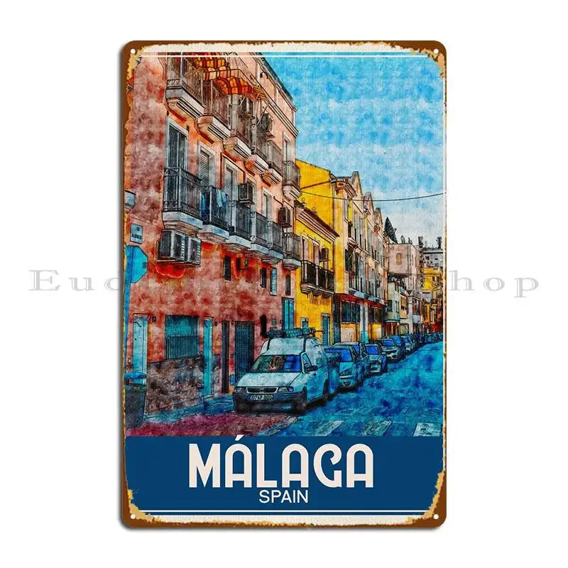 Малага Испания металлическая табличка плакат кино паб Настенный декор персонализированная жестяная вывеска для гостиной постер