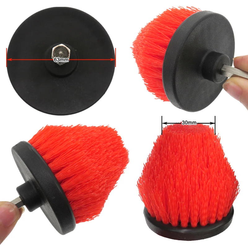 2.5 Inch Electric Cleaning Brush Wheel Brush Car Washing Connecting Rod Conical Detail Cleaning Tool for Furniture Kitchen