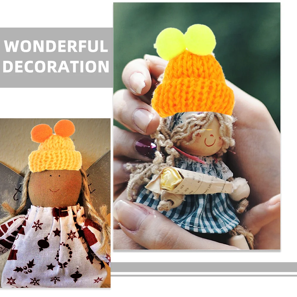 100pcs Mini Hats Woolen Yarn Craft Ornaments Reusable Tiny Kitting Hats Tiny Decorations Snowman Accessories Home Items